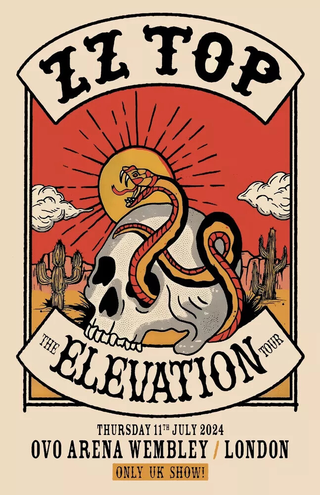 ZZ Top 2024 2025 London Concert Poster 11 X 17 Framed