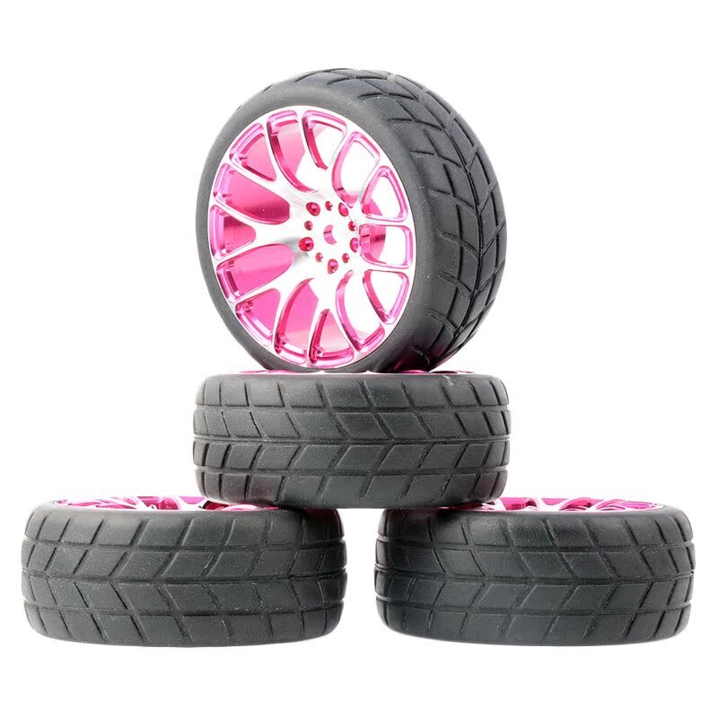 1/10Onroad Rc Car Alloy Wheels Rubber Tires For Traxxas 4tec Kyosho Fazer Tamiya