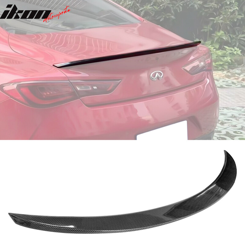 17-22 Infiniti Q60 X Style Carbon Fiber ABS Rear Trunk Spoiler Wing  