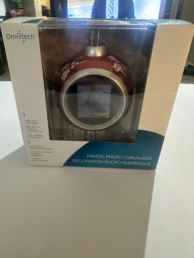 Omnitech red digital photo ornament