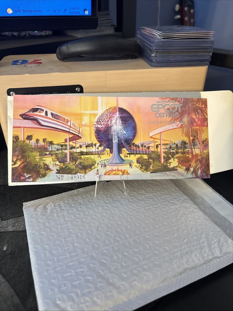 1982 Walt Disney World Epcot Opening Day Commemorative Tickets