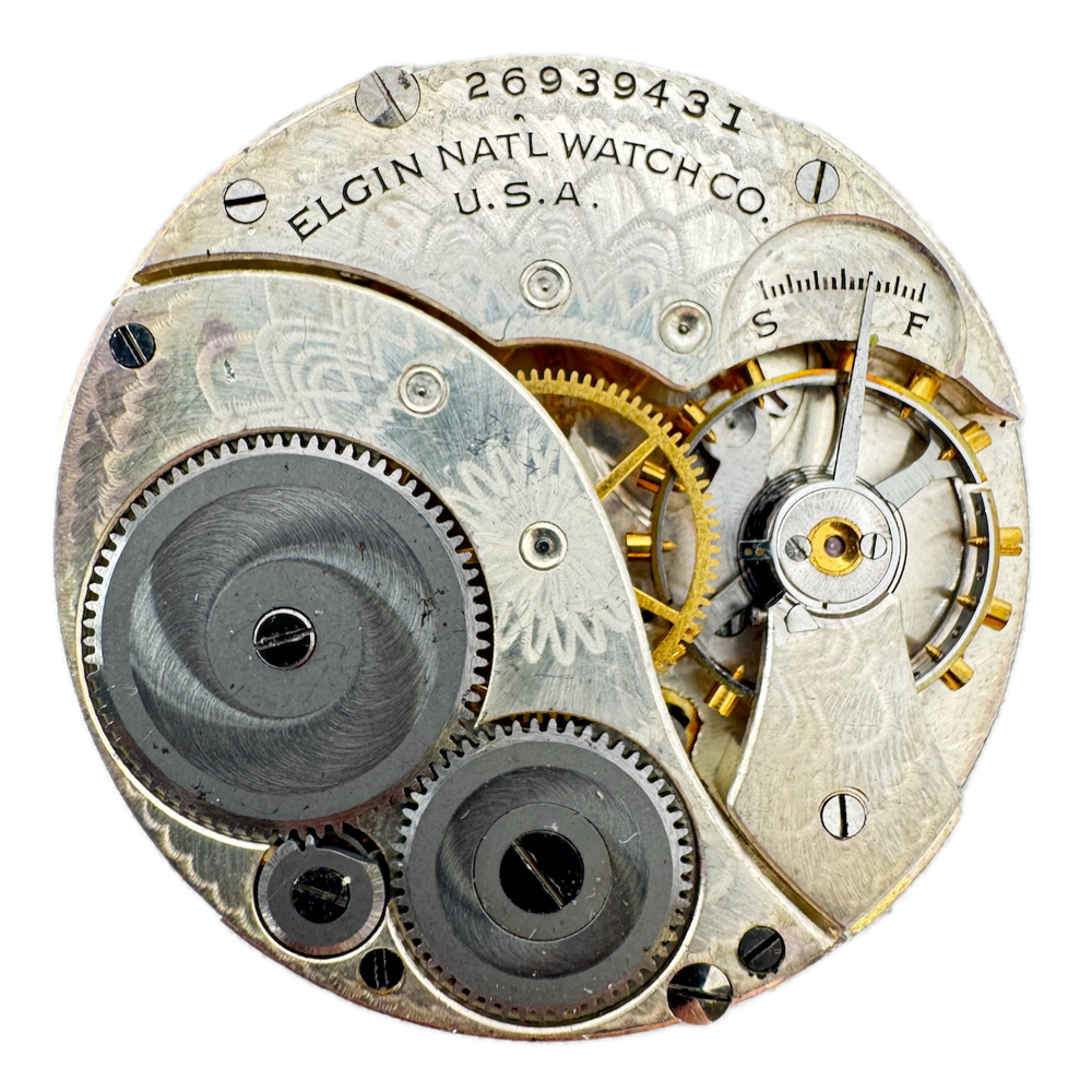 Antique 12s 1923 Elgin 7 Jewel Mechanical Pocket Watch Movement 303 USA