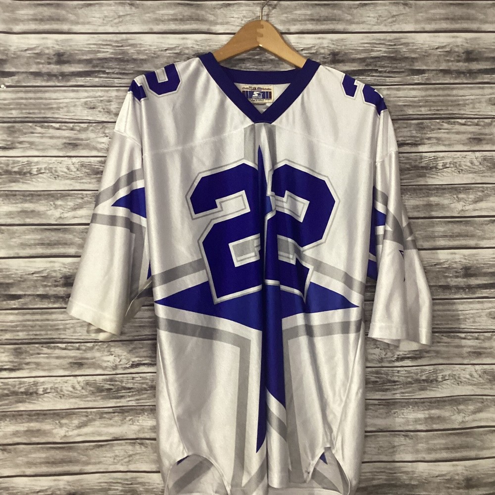 Vintage Dallas Cowboys Jersey Men XL White STARTER Emmitt Smith NFL Football 90s
