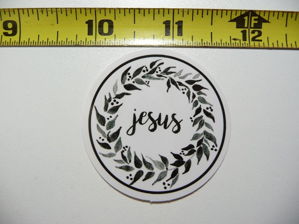 Jesus Circle Wreath Decal Sticker for Church Faith Christian Belief