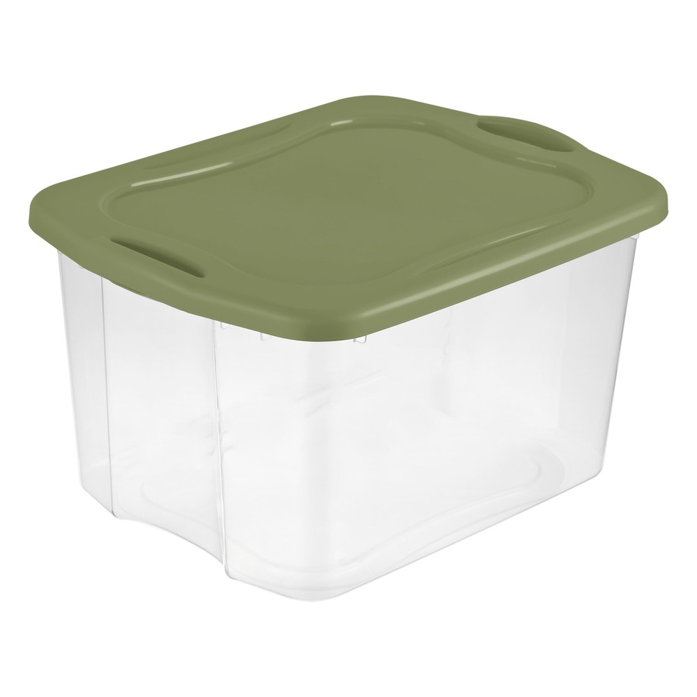 Sterilite 70 Quart Storage Bin with Full-Grip Handles in Green