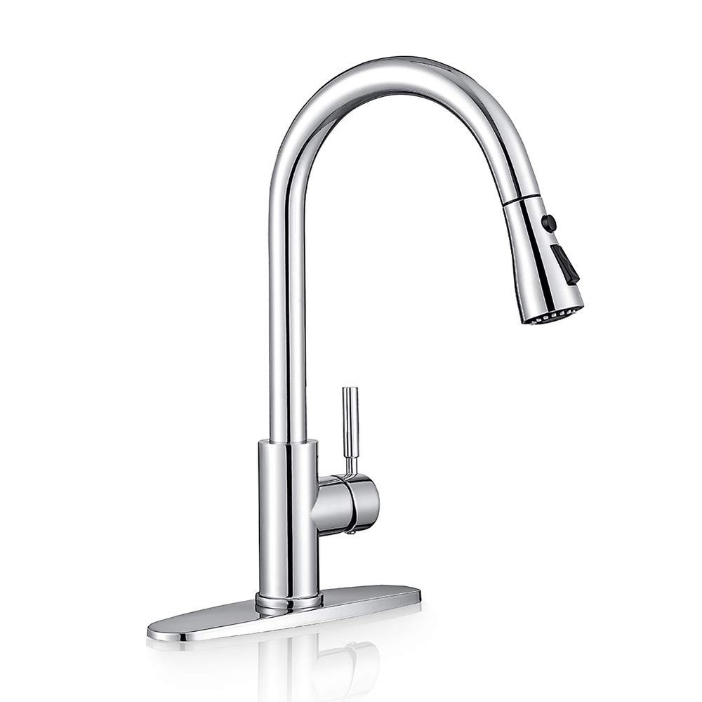 Pull Down Kitchen Faucet with Sprayer Low Lead Commercial Modern Sink Faucet