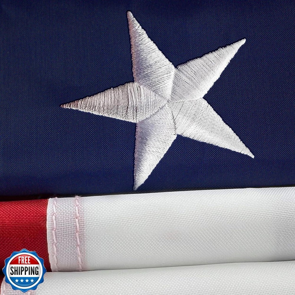 3x5 Heavy Duty Embroidered Stars American Flag for Outdoor Use by Shop72