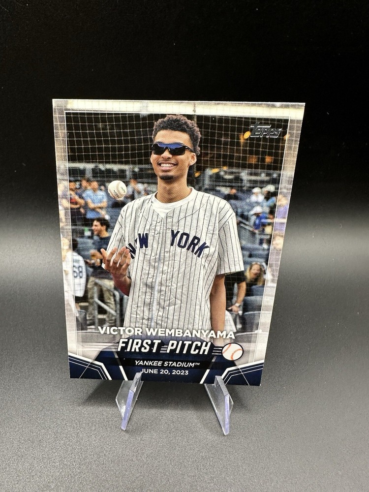 Victor Wembanyama 2024 Topps Series 2 First Pitch Insert FP-1 Yankees Spurs