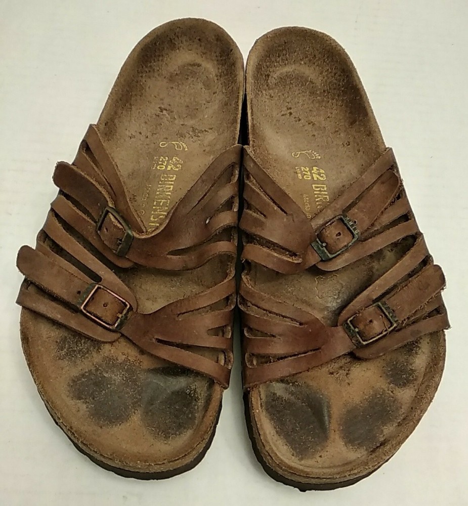 Birkenstock Womens Granada Habana Brown Leather Sandals Slides Size 42 US 11