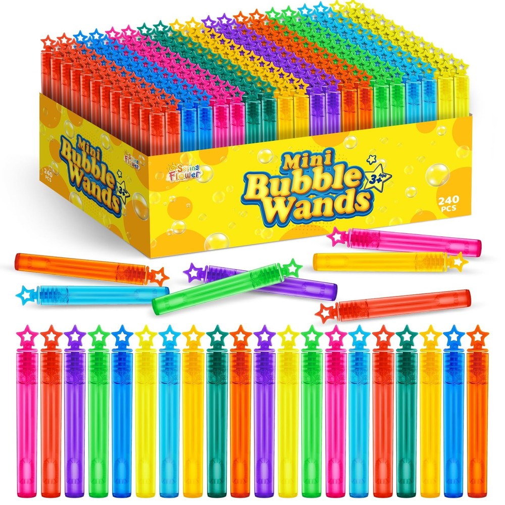 240-Piece Mini Bubble Wand Party Favors - Assorted Kids' Toys for Themed Birthday Celebrations