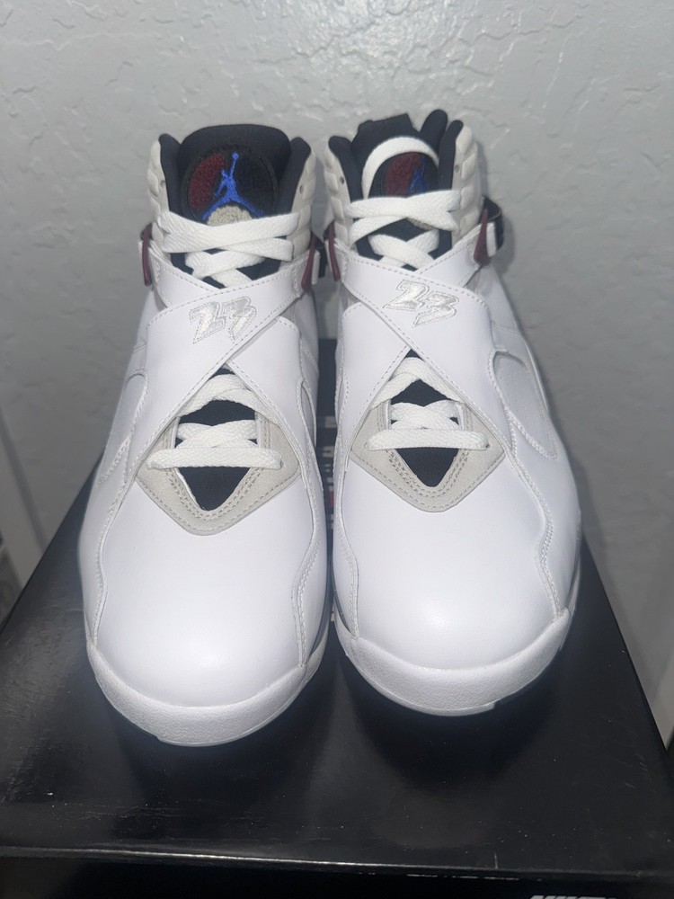 Jordan Air Jordan 8 Retro Burgundy High Top Leather  White /Bergundy  WMNS 9.5