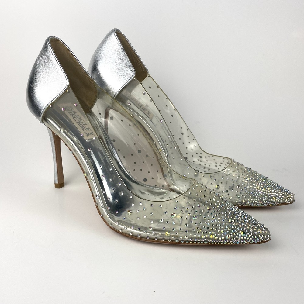Badgley Mischka Cinderella Rhinestone Stilettos Heels Hollywood Glamour