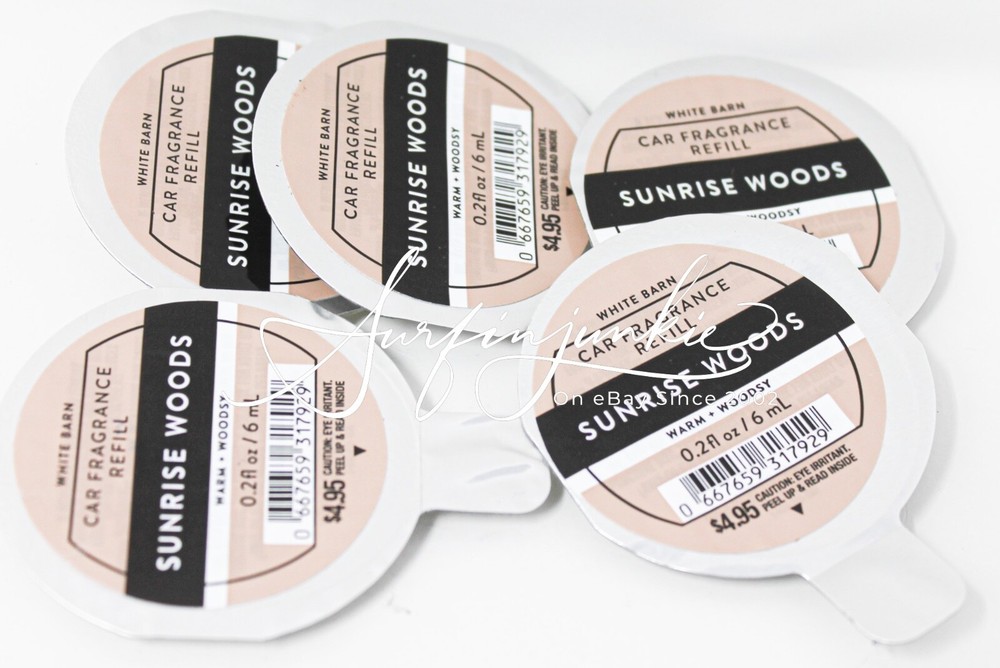 Bath & Body Works Sunrise Woods Car Fragrance Scentportable Refill 5 pc Set New