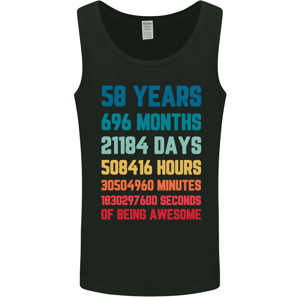 58th Birthday 58 Year Old Mens Vest Tank Top