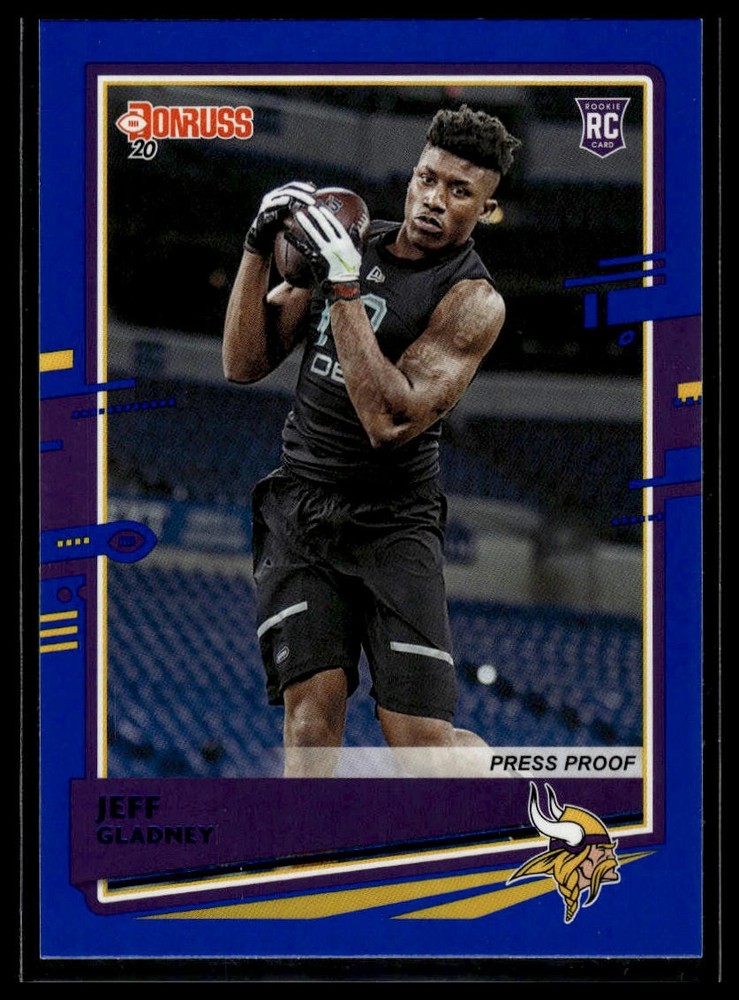 2020 Donruss Jeff Gladney Rookie Press Proof Blue #258