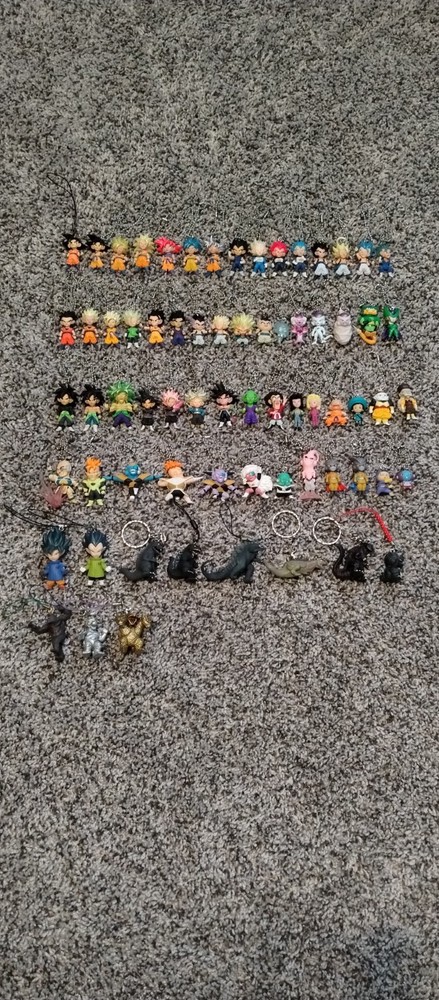 Huge Dragon Ball/Godzilla Keychain Lot
