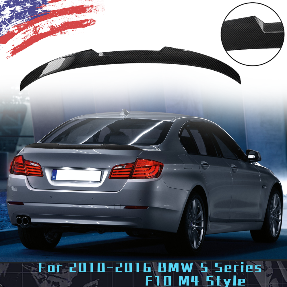 For 2010-2016 BMW 5 Series F10 M4 Style Rear Trunk Spoiler Wing REAL CARBON