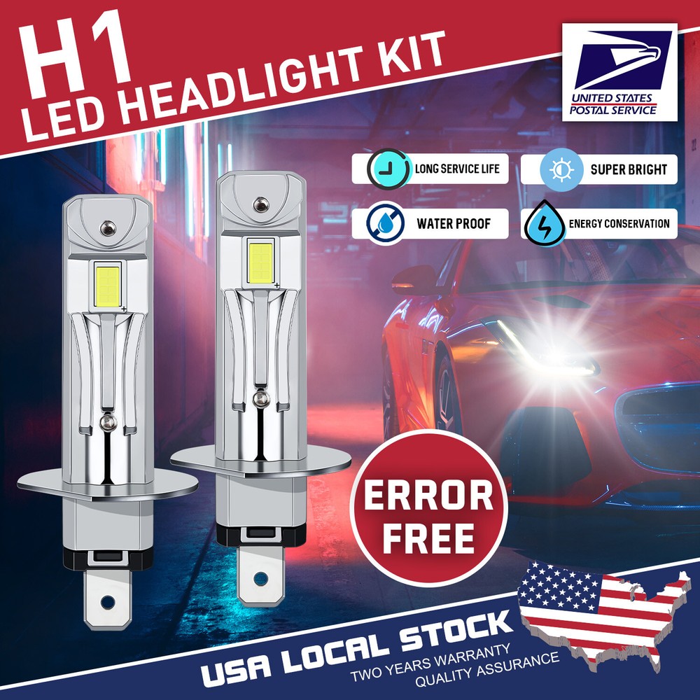 New CSP H1LED Headlight 8000lm Bulbs High Beam Conversion Kit 6000K white 2PCS