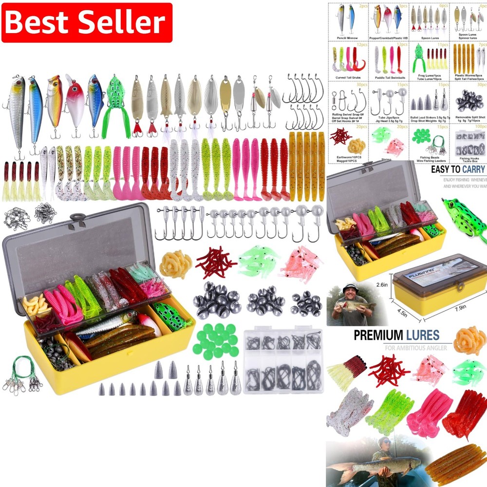 302-Piece Bass & Trout Fishing Kit with Multifunctional Lures