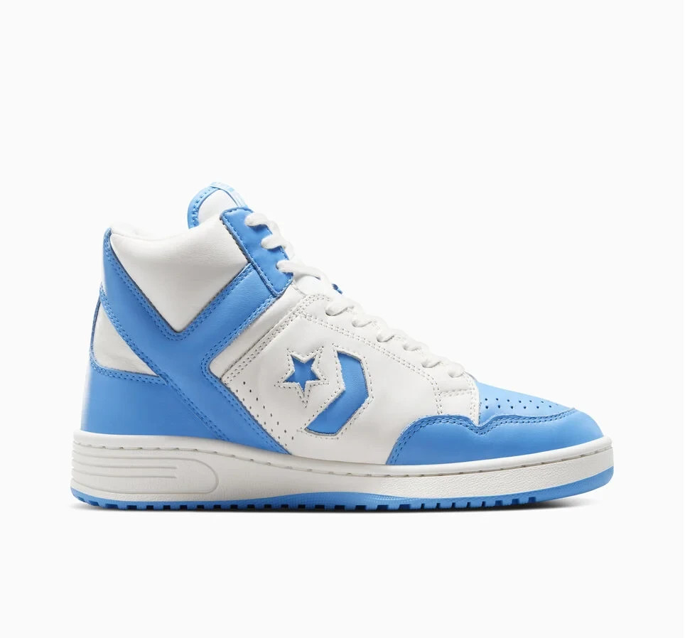 Men Converse Weapon Leather High Basketball Shoes Size 11 Sky Blue White A10597C