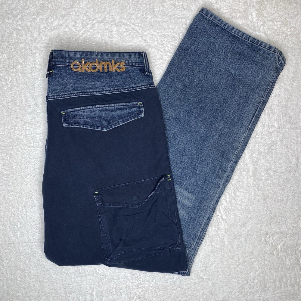 Vintage Y2K Baggy Wide Leg Jnco Style Embroidered Jeans Men 40x34