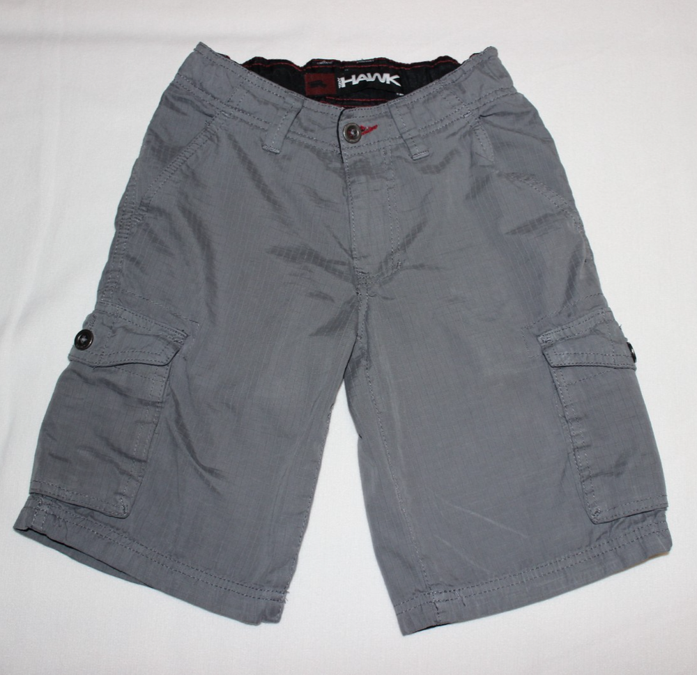 Tony Hawk Boys Cargo Shorts Size 8 Gray Adjustable Waist Skateboarding