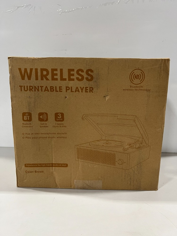 Bluetooth Record Player Belt-Driven 3-Speed Turntable