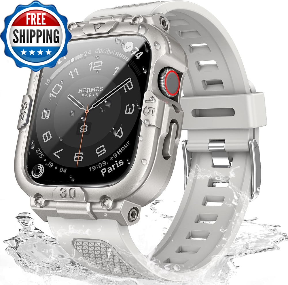 Sport Rugged Case with Band for Apple Watch Band 45Mm 44Mm 41Mm 40Mm, Light and