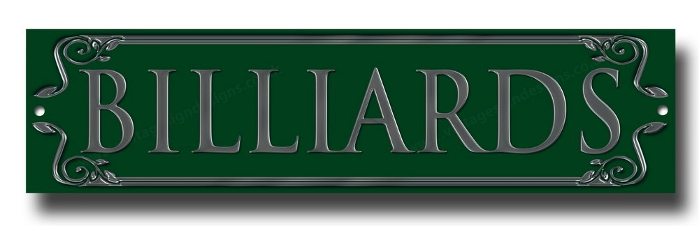 Vintage British Pub-Style Billiards Metal Sign - 12