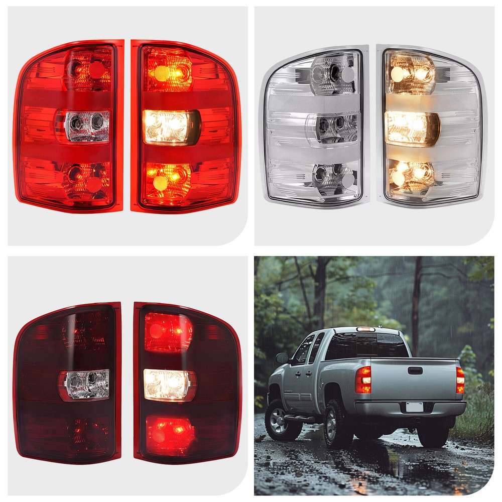 Clear/Red/Dark Red Lens Tail Lights For Chevy Silverado 1500 2500 3500 2007-2014