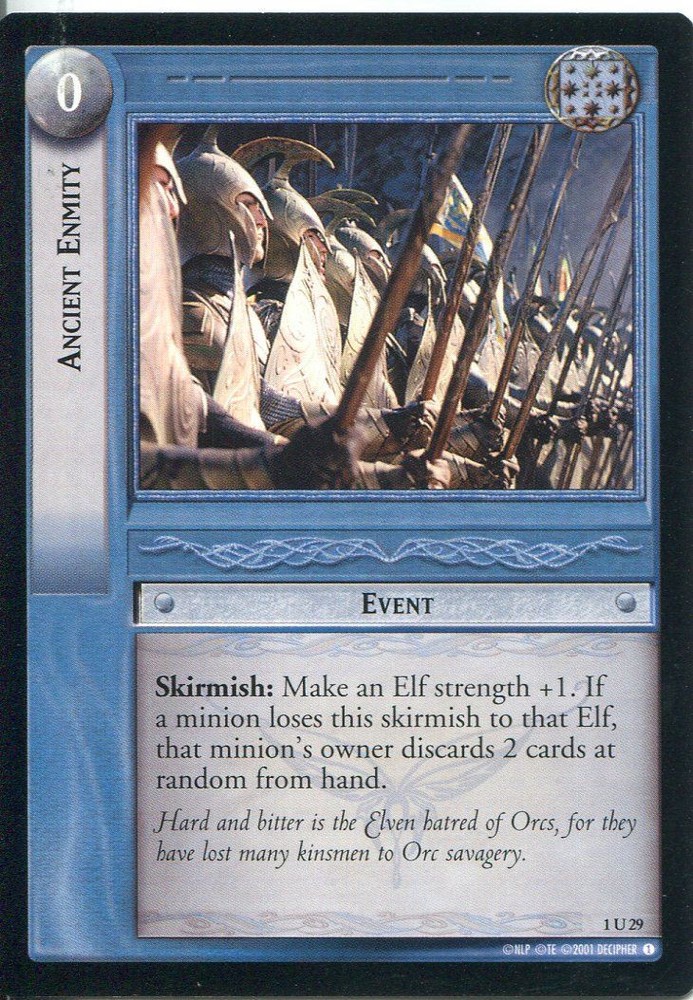 Lord Of The Rings CCG FotR Card 1.U29 Ancient Enmity