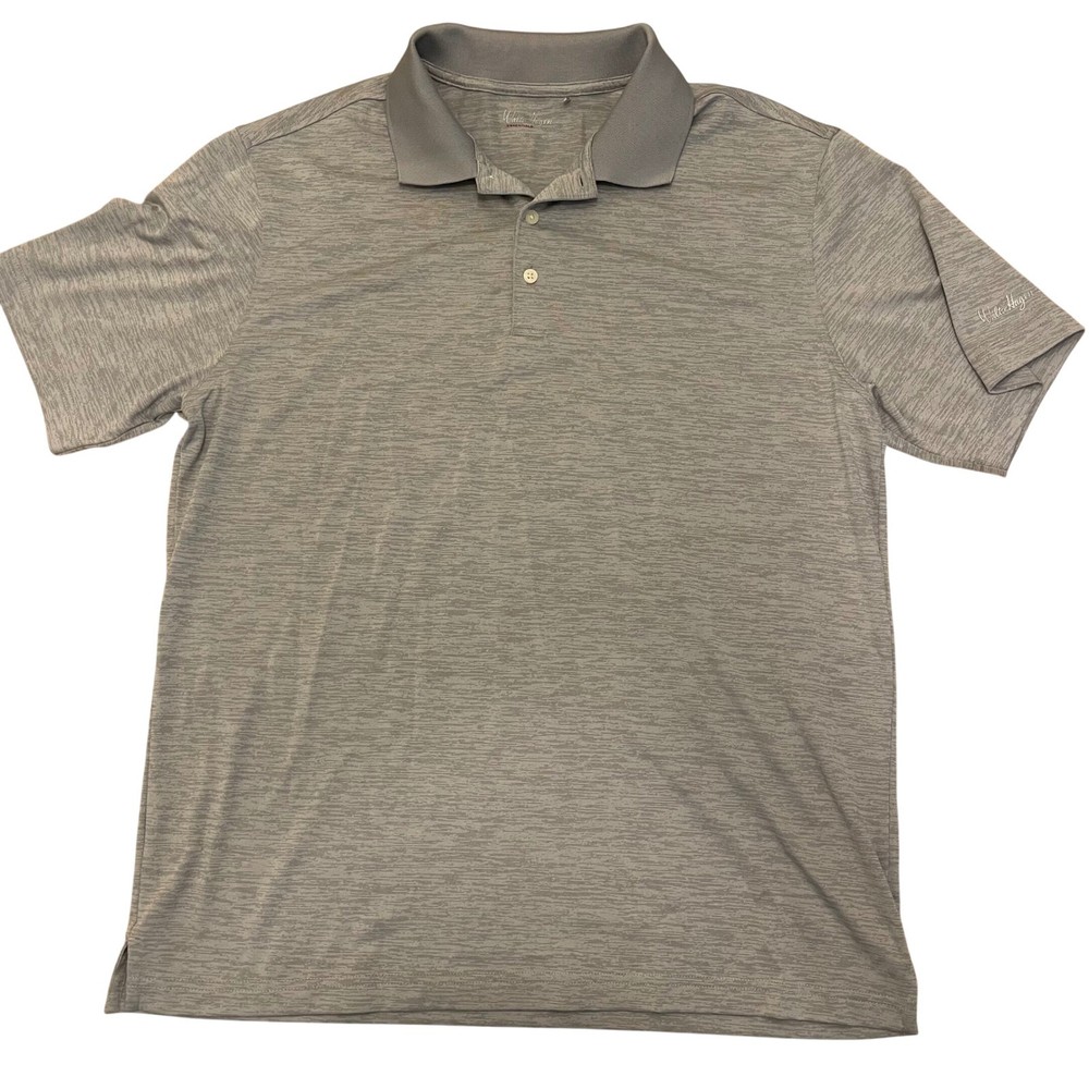 Walter Hagen Golf Polo Shirt Mens L Gray Heather Moisture Wicking Athletic