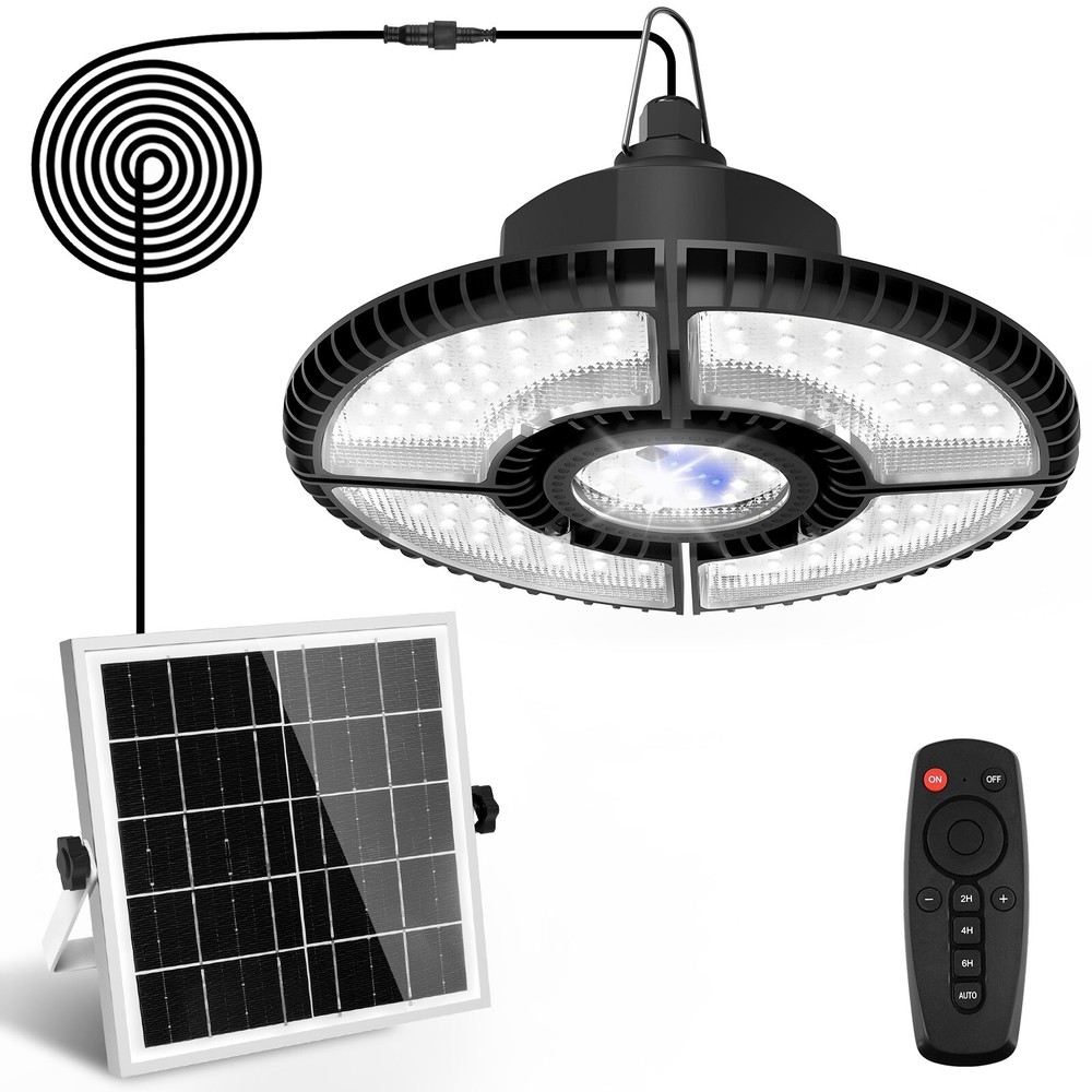 Solar-Powered 136 LED Pendant Light for Indoor & Outdoor Use with Remote Control