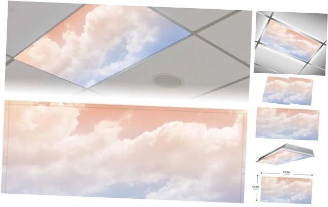 2PCS Fluorescent Light Covers for Classroom Ceiling Lights Magnetic Clound