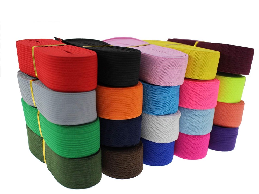 Assorted-Color Knit Elastic Band Sewing 1 inch 80 Yards Wide Knit Elastic Str...