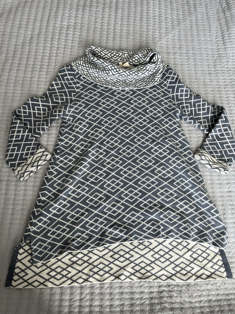 Moth Anthropologie Galena Alpaca Blend Sweater Women’s XS Cowl Neck Grey/White