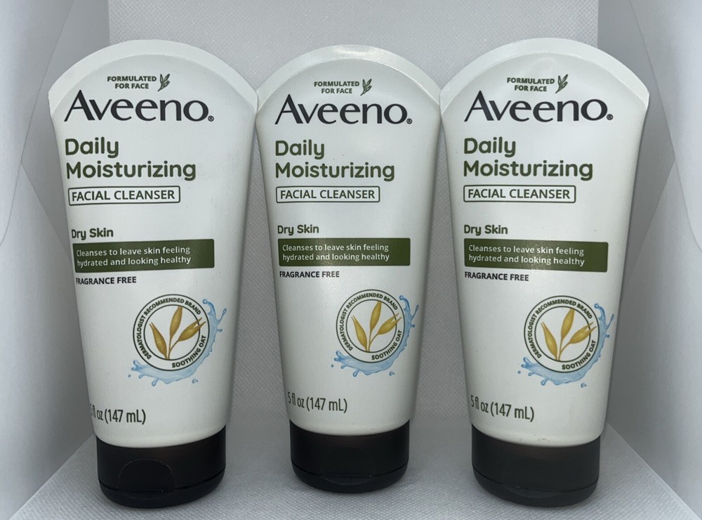 NEW (Lot of 3) AVEENO Daily Moisturizing Facial Cleanser FREE SHIPPING!