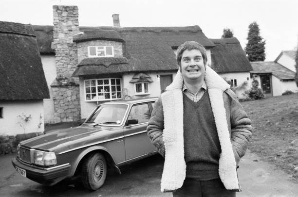 Black Sabbath singer Ozzy Osbourne outside new house beside V- 1982 Old Photo 2