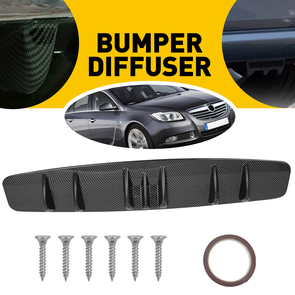 For Acura TSX 2004-2014 Carbon 7 Fins Rear Bumper Diffuser Spoiler Lip Splitter