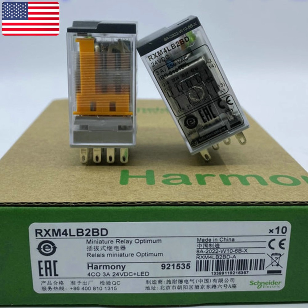 10PCS NIB Schneider RXM4LB2BD Miniature Relay- US Stock
