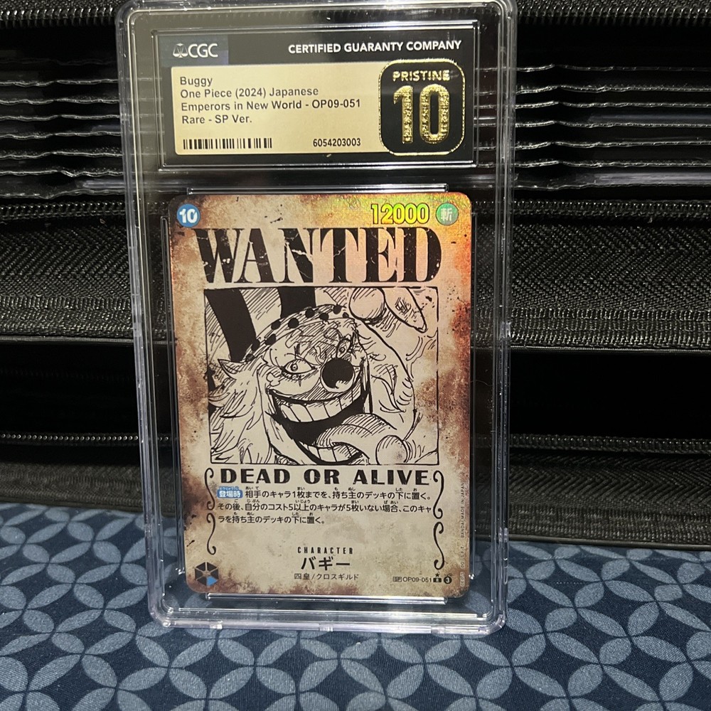 One Piece Card CGC PRISTINE 10 OP09-051 New Emperor Buggy Wanted Japanese