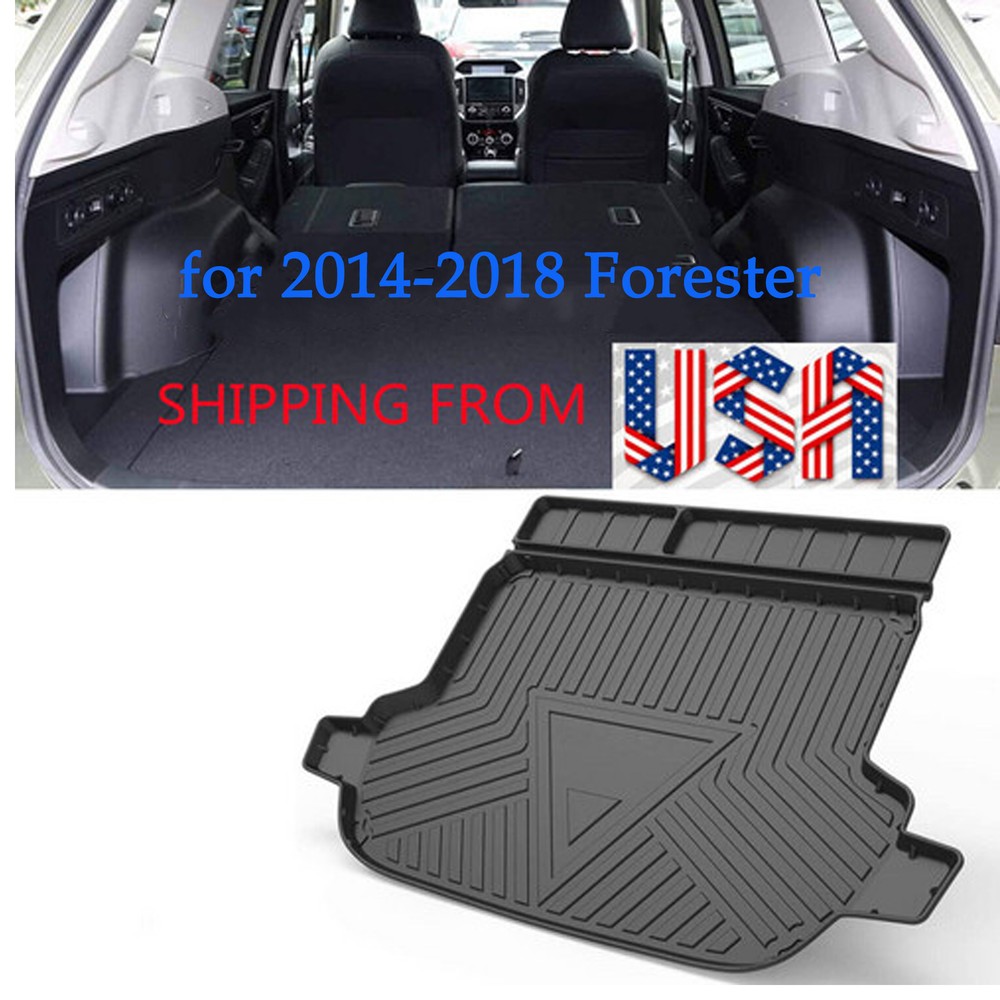 Black TPO Trunk Tray Boot Liner Floor Cover Mat for 2014-2018 Subaru Forester