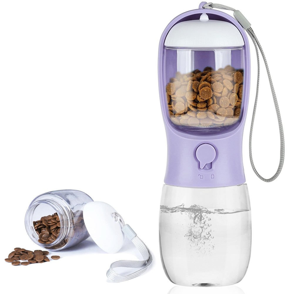 Water Bottle,Portable pet Bottle with Food Container,Outdoor Portable Dispenser