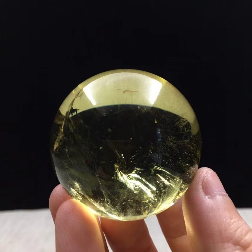 48mm AAA+ Natural Citrine Quartz Sphere Rainbow Crystal Ball for Reiki Healing, 150g, High-Quality Energy Stone Chakra Balancing Meditation Tool