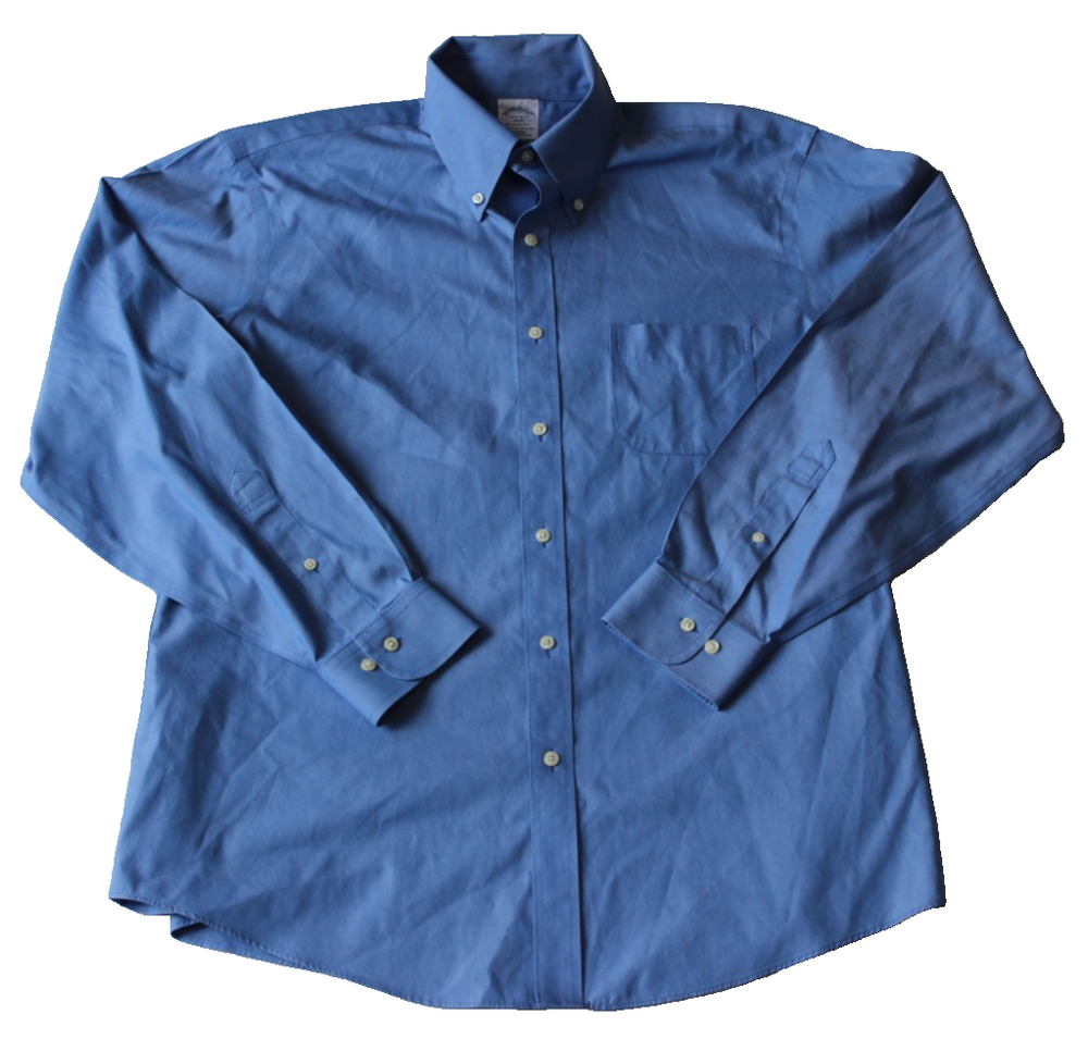 Brooks Brothers Men's Regent Fit Button-Up Shirt Size 16.5-4/5 Blue Long Sleeve