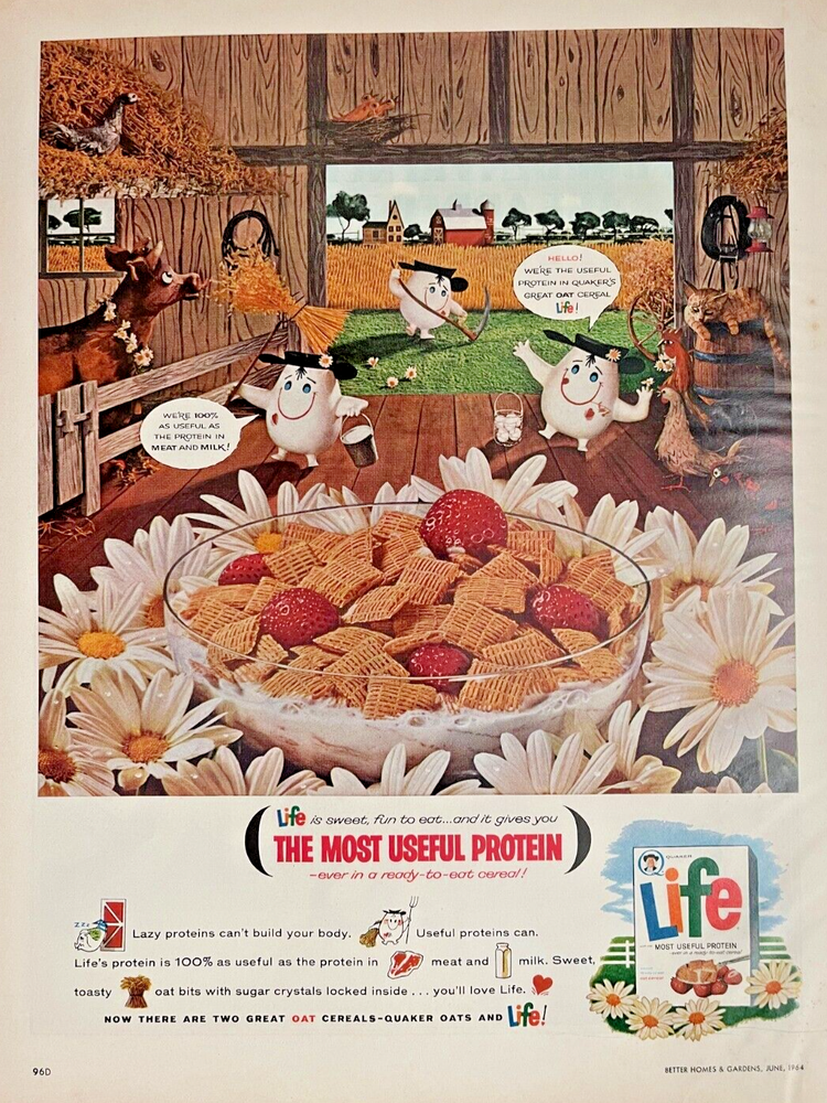 1964 Vintage Magazine Advertisement Life Cereal The Most Useful Protein