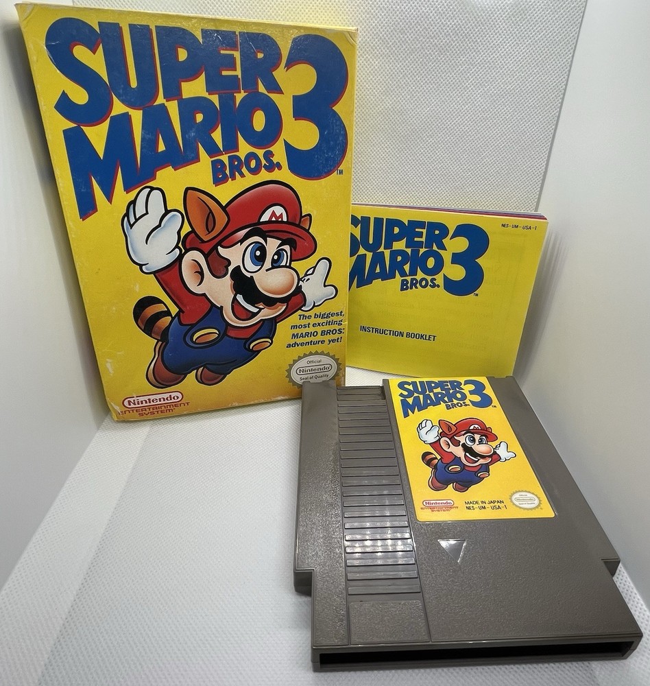 Super Mario Bros. 3 (Nintendo NES, 1990) CIB - Complete in Box w/ manual, works!