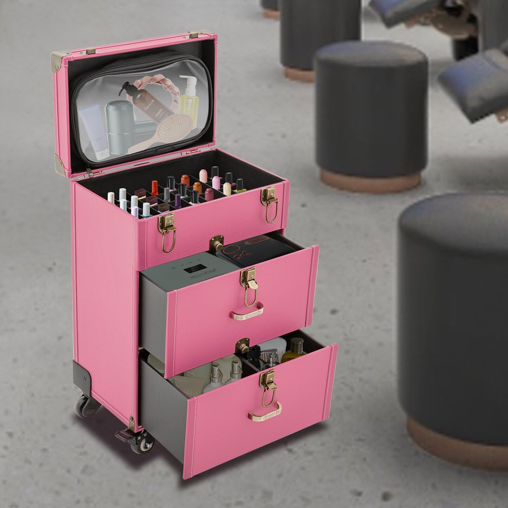 Cosmetics Rolling Cases Travel Makeup Rolling Organizer Nail Polish Storage Box