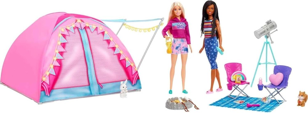 Dolls & 20 Accessories, It Takes Two Camping Tent Playset with Brooklyn & Malibu