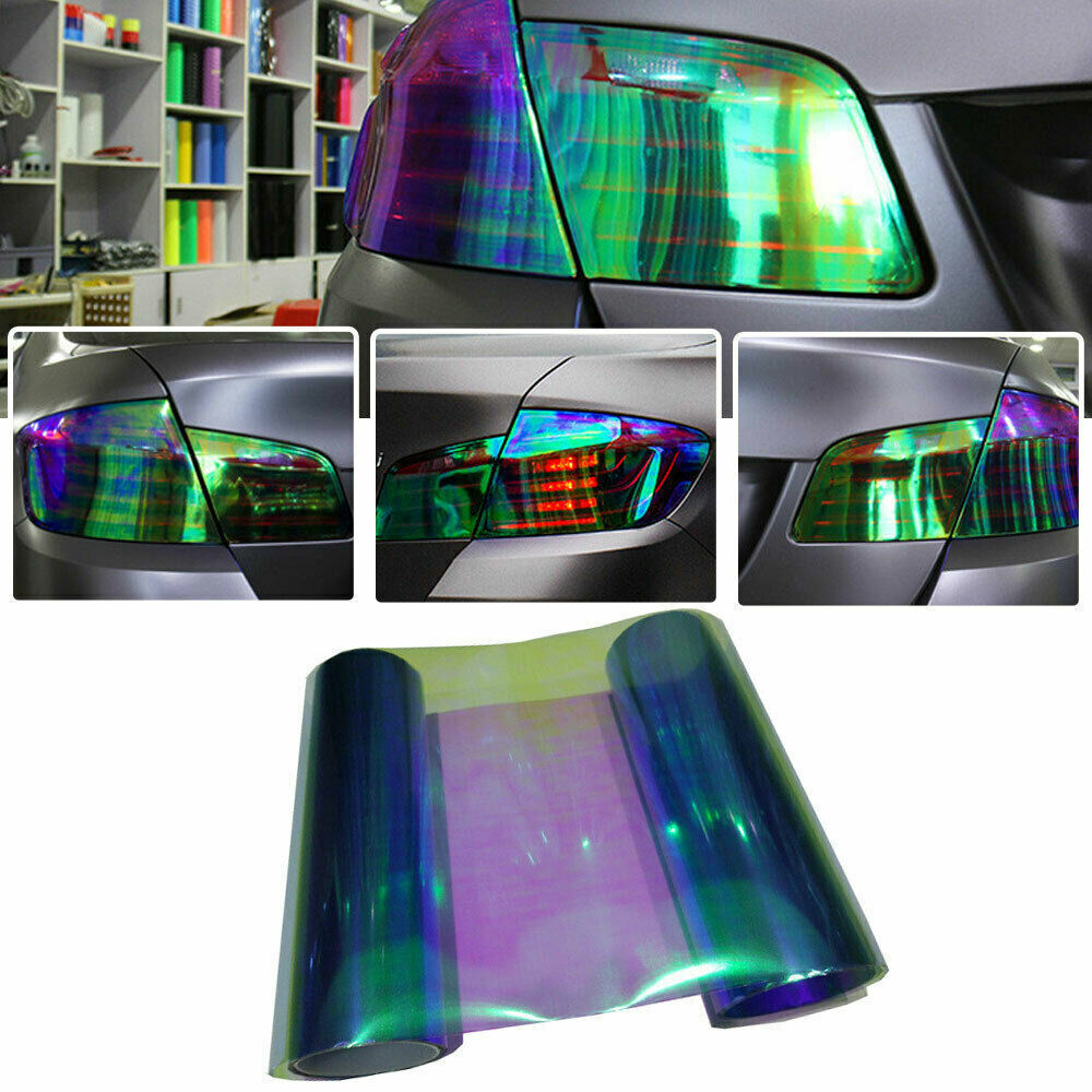 Chameleon Light Blue Tint Film Car Headlight Tail Fog Light Lamp Decal Sticker